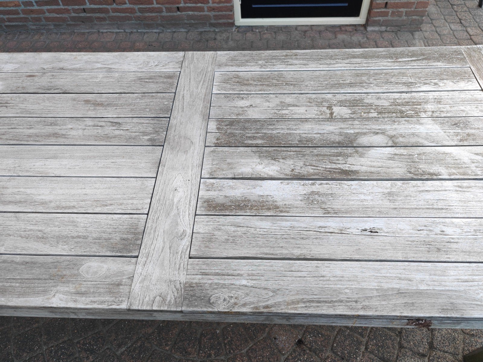 Robuuste Teakhouten Tuintafel - BuitenHof, Tuin en Terras, Ophalen of Verzenden, Gebruikt, Rechthoekig, Teakhout