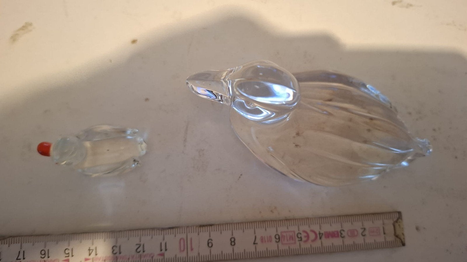 Glazen eenden beeldjes (2 stuks), Ophalen of Verzenden, Zo goed als nieuw, Glas, Modern