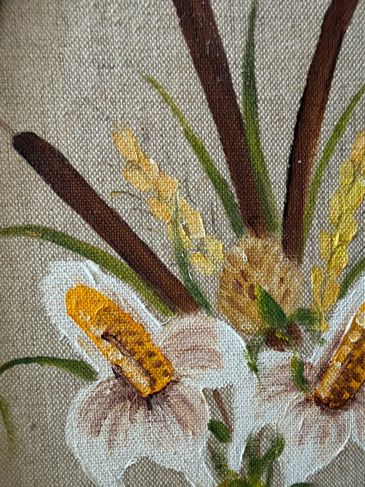 Beschilderd wanddoek boeket, Ophalen of Verzenden