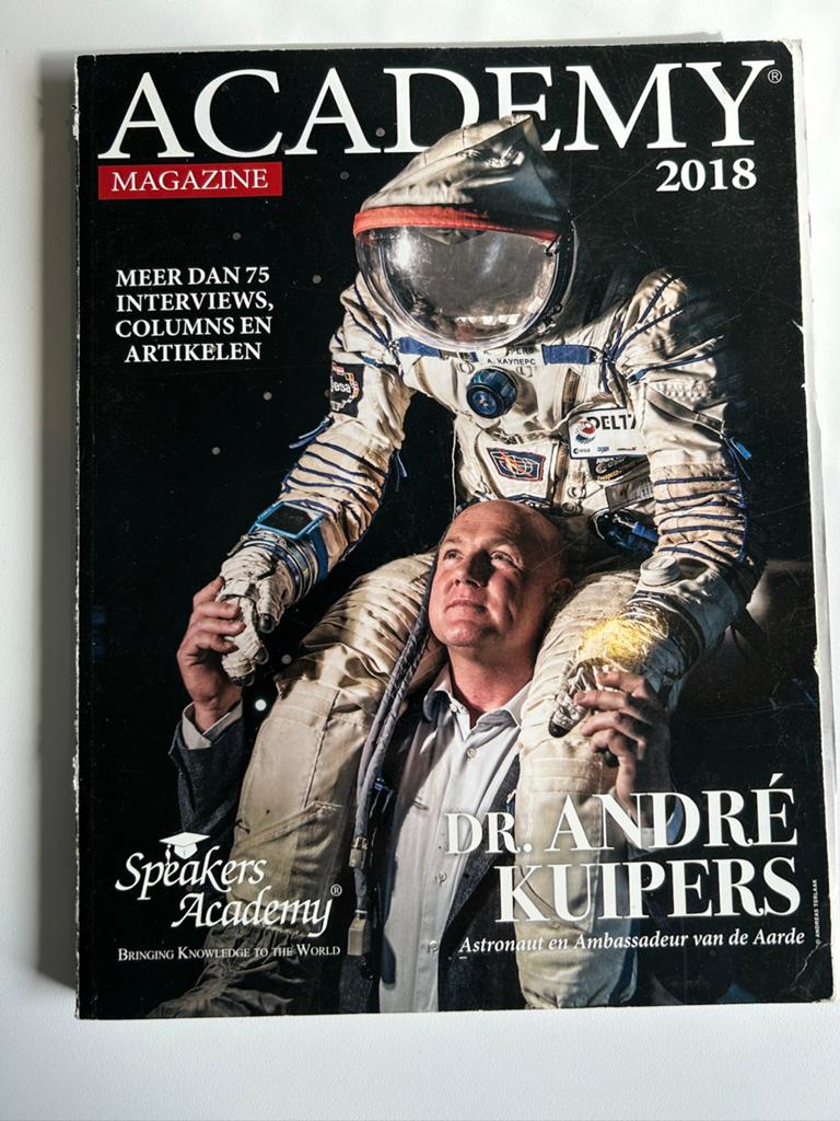 Magazine Academie 2018 artikel André Kuipers, Ophalen of Verzenden, Gelezen, Overige onderwerpen