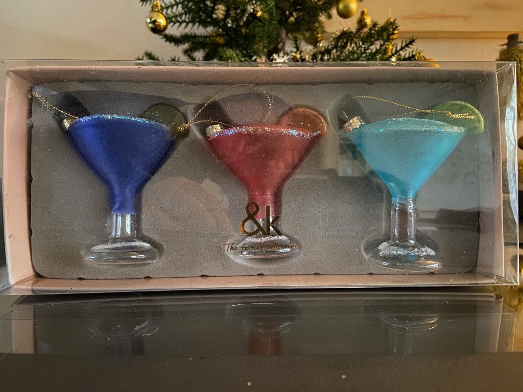 kerst Glazen Cocktail hanger set van 3  stuks per doos, Ophalen of Verzenden, Nieuw