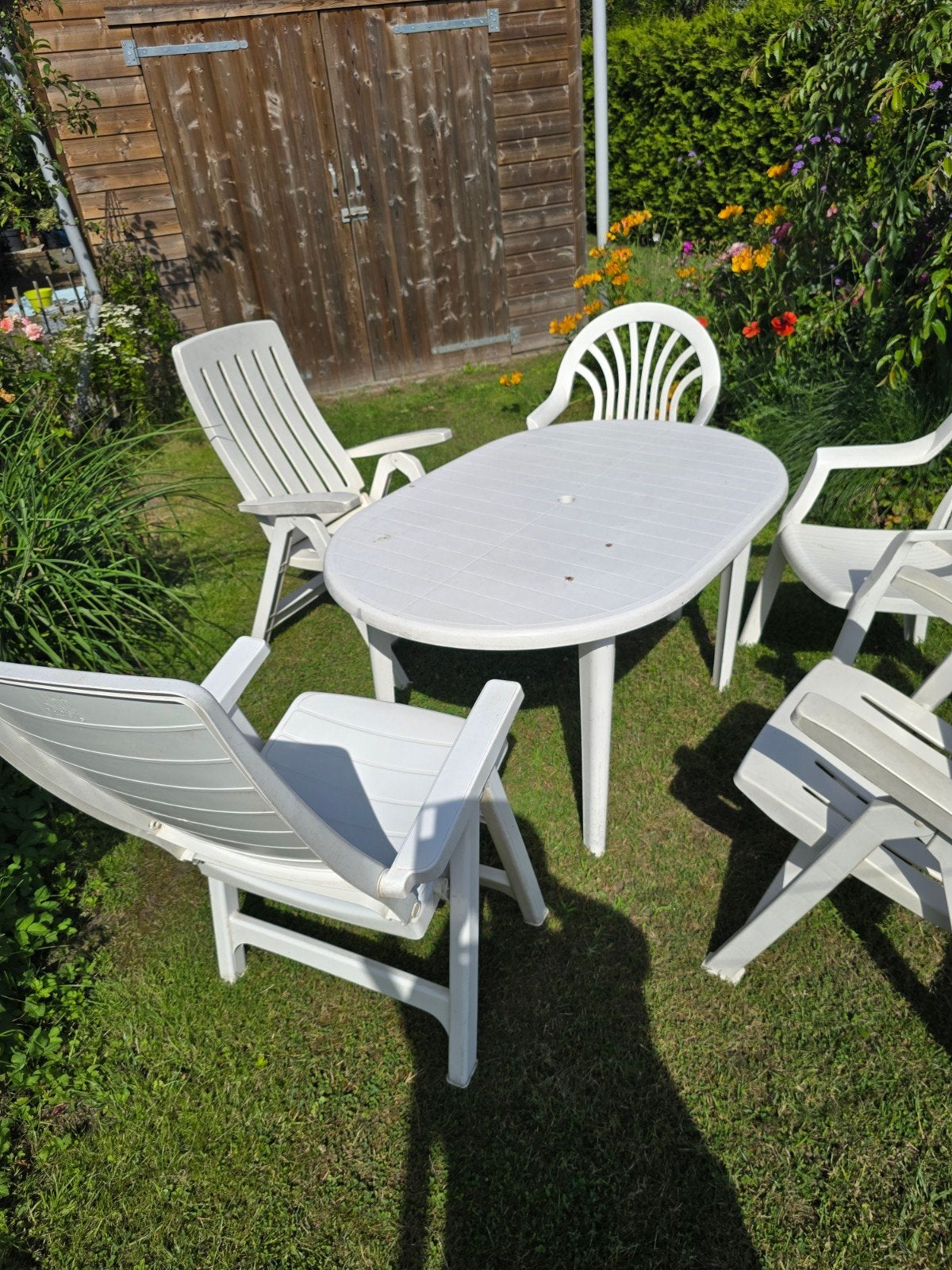 Te koop tuinset, Ophalen, 5 zitplaatsen, Kunststof, Tuinset