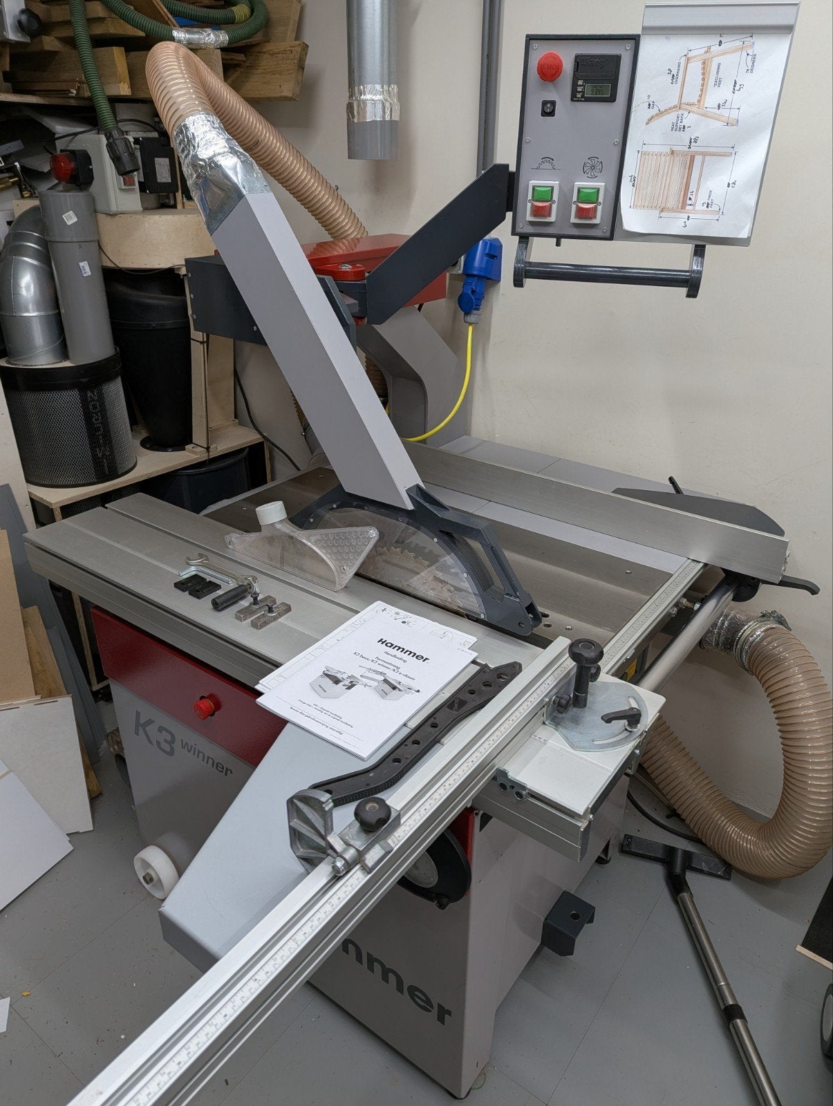 Hammer K3 winner 230v met bovenarm, Doe-het-zelf en Verbouw, Gereedschap | Zaagmachines, Ophalen, 1200 watt of meer, 70 mm of meer