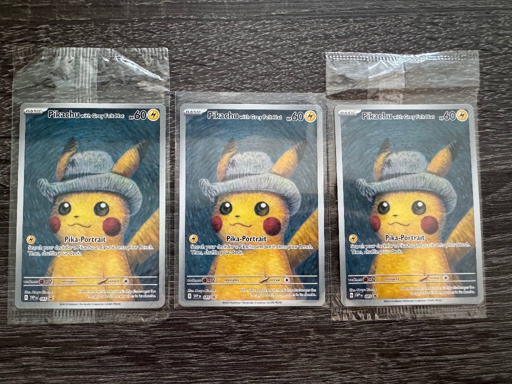 3x Pikachu with Grey Felt Hat SVP 085