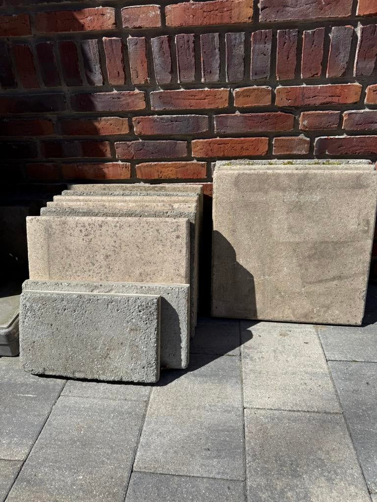 40x40 + Rest partijtje tegels, Tuin en Terras, Tegels en Klinkers, Ophalen, Zo goed als nieuw, Minder dan 5 m², Beton