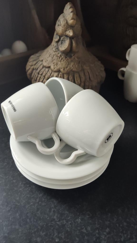 3x Nespresso kop en schotel, Ophalen of Verzenden, Overige stijlen, Kop(pen) en/of Schotel(s), Glas