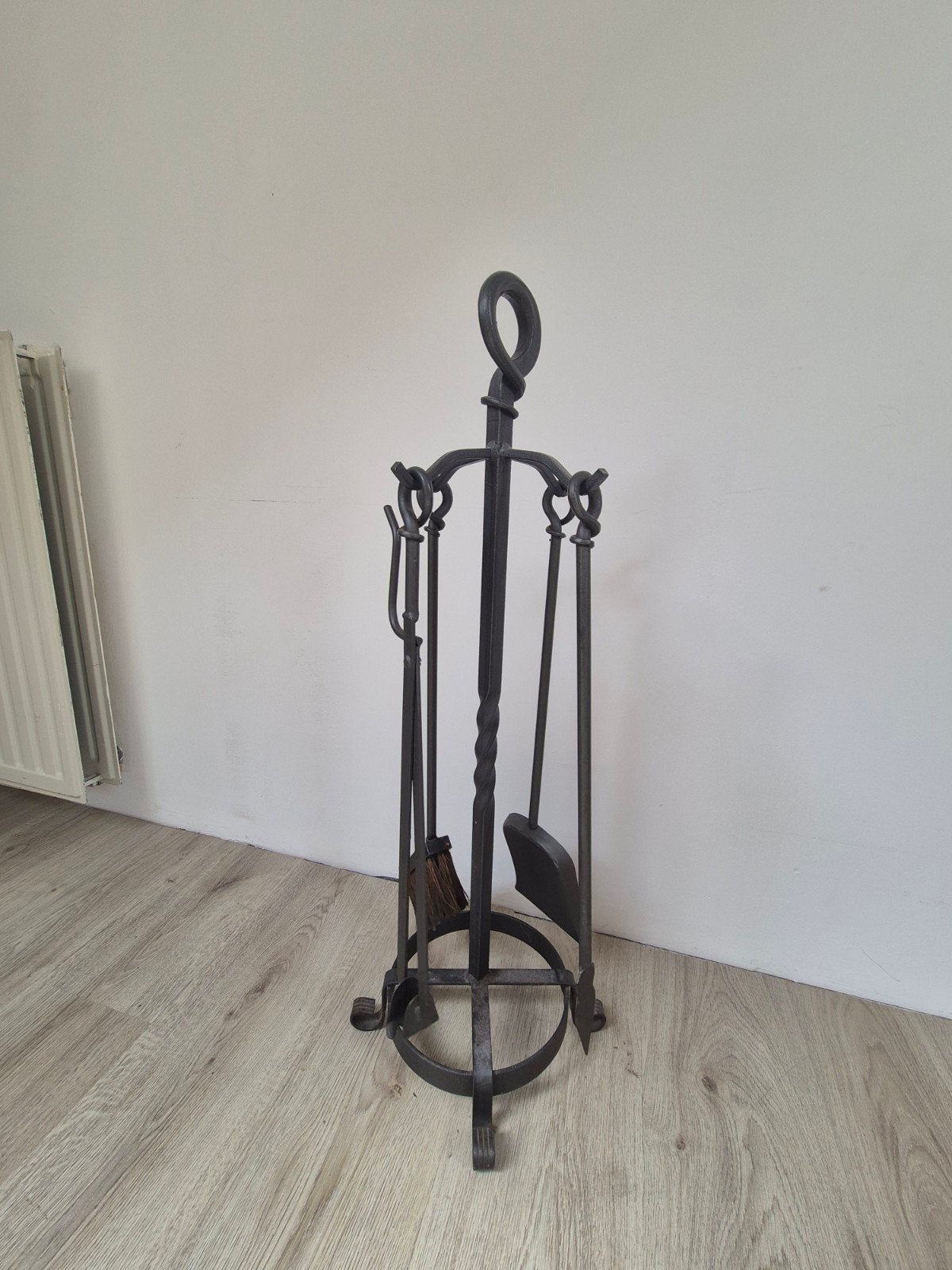 Nieuw Haardstel zwart tang, pook, schep en veger, Ophalen, Nieuw, Vrijstaande haard, Houthaard