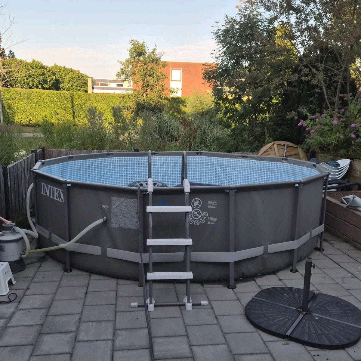 Intex Zwembad 427 x 107 met trap, Tuin en Terras, Ophalen, Gebruikt, 80 tot 120 cm, Rond