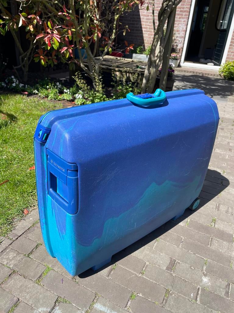 Samsonite Koffer - Blauw, met wieltjes en cijferslot, Ophalen, 30 cm of meer, Gebruikt, Blauw
