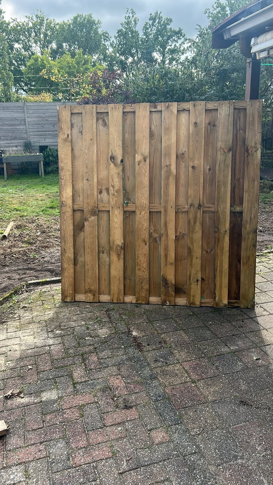 Houten schuttingdeel - 1 stuk, Tuin en Terras, Minder dan 3 meter, Ophalen of Verzenden, Hout, 1 tot 2 meter