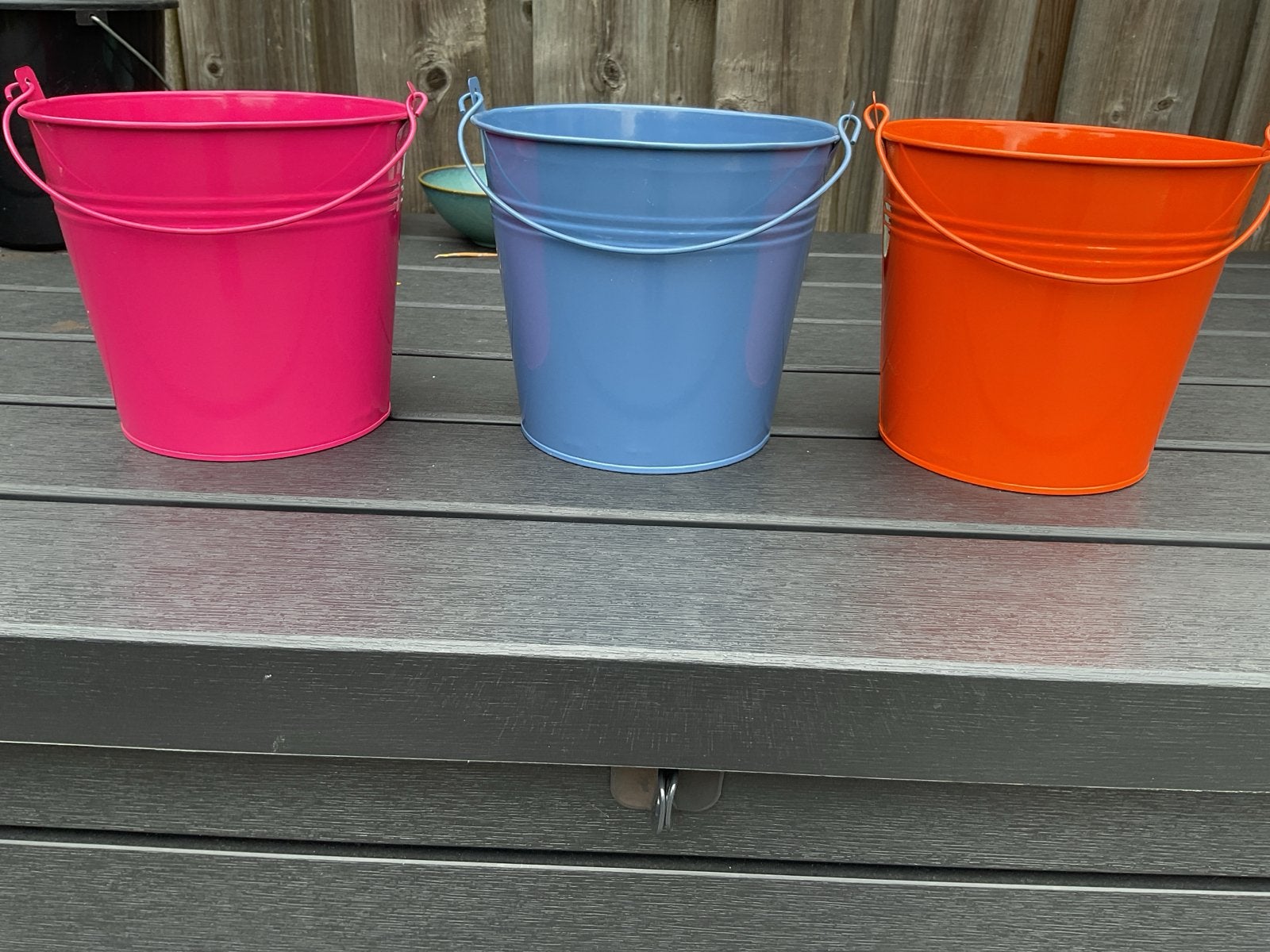 Nieuwe kleurrijke metalen emmers zinken  emmertjes, Ophalen of Verzenden, Nieuw, Meerkleurig, Metaal