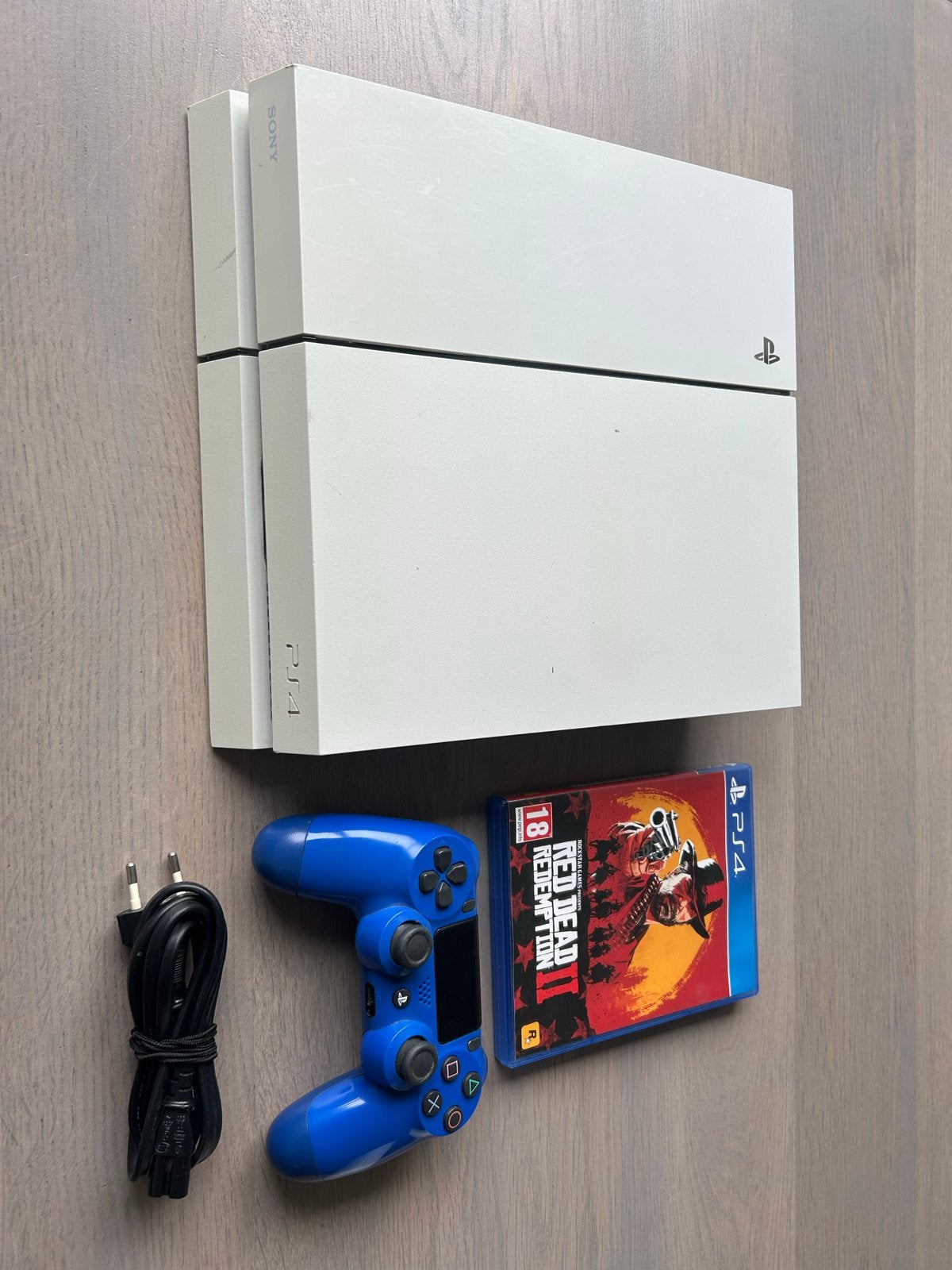Witte PlayStation 4 met controller en Red Dead Redemption 2, Refurbished, Ophalen of Verzenden, Met 1 controller, Original