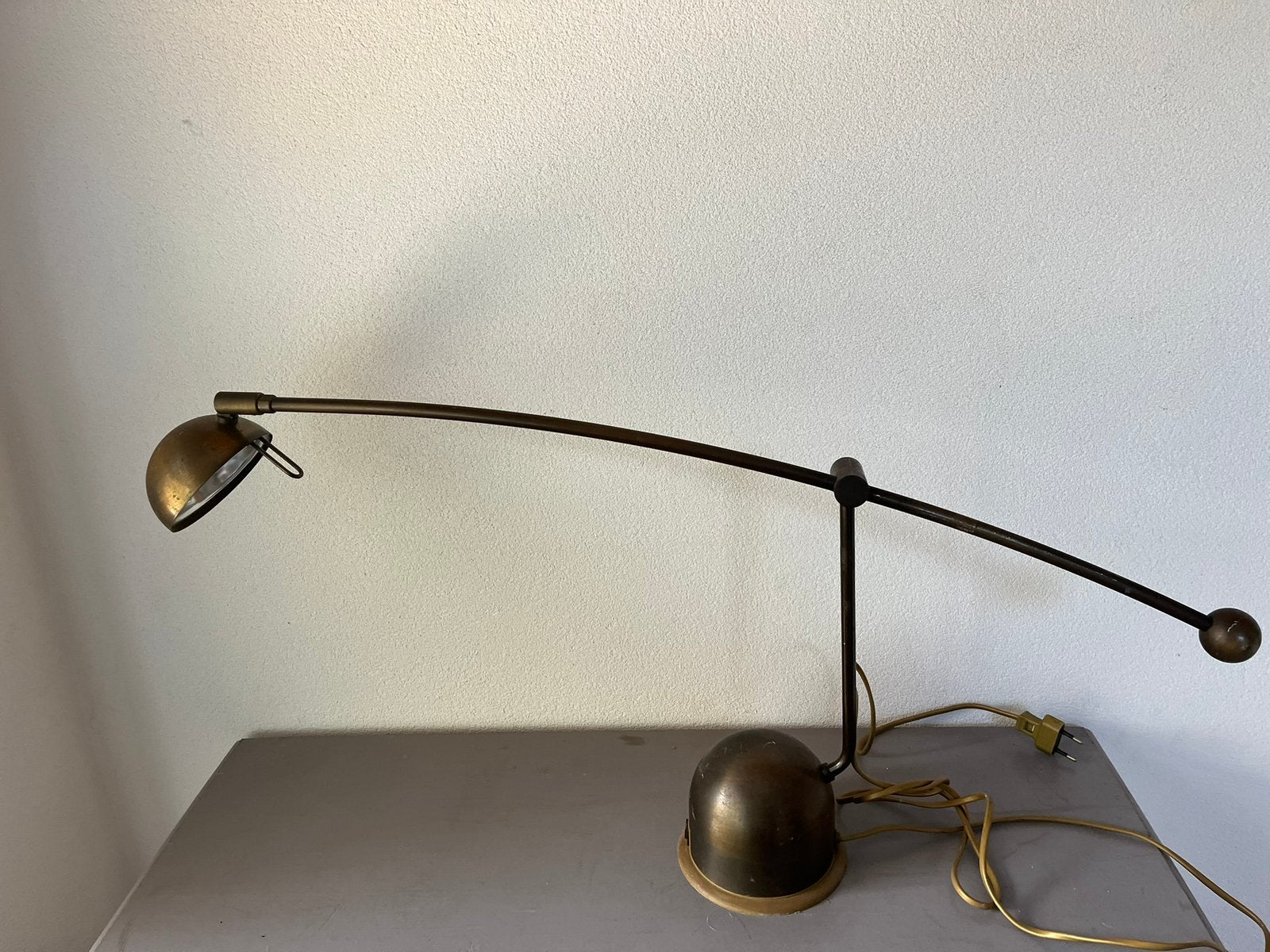 Messing hengellamp bureaulamp tafellamp, Ophalen of Verzenden