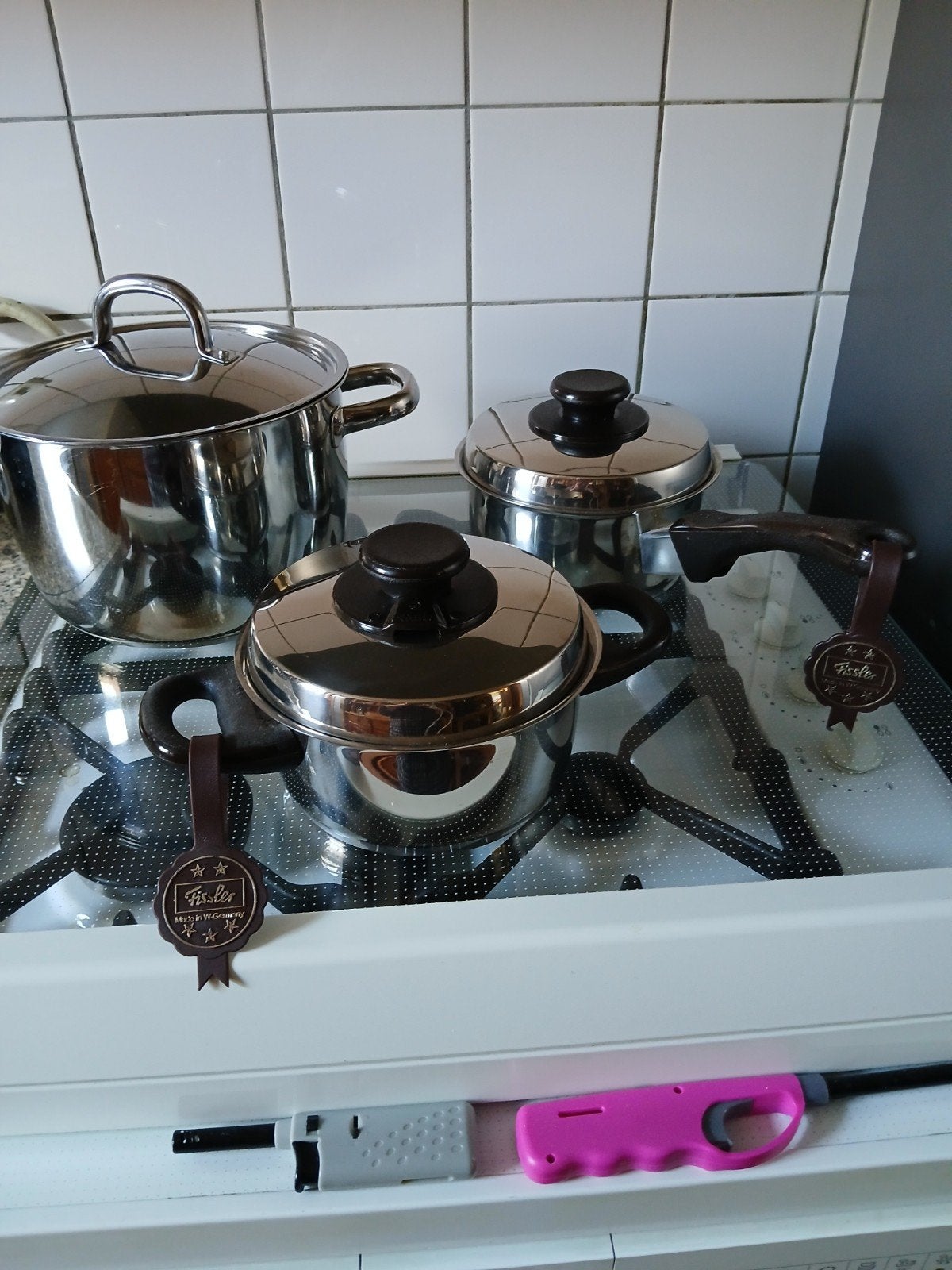 pannenset, Ophalen, Zo goed als nieuw, Rvs, Pannenset