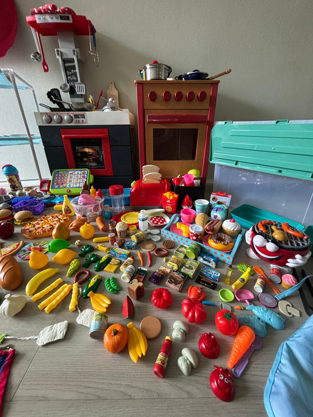 Grote speelgoedkeuken set met accessoires en kassa, Ophalen, Gebruikt, Jongen of Meisje
