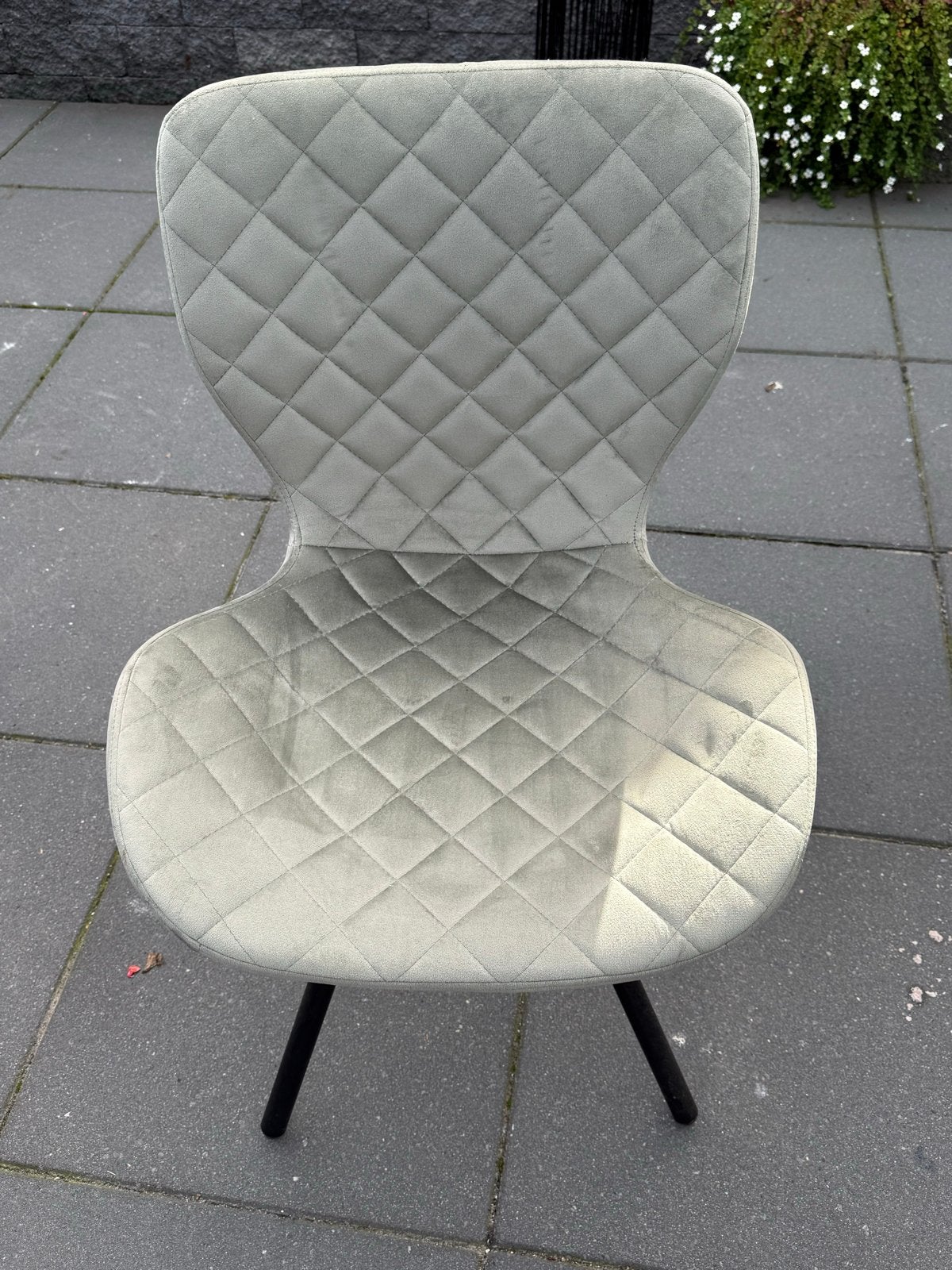 Lichtgroene suède stoel - Zo goed als nieuw, Ophalen, Overige kleuren, Zo goed als nieuw, Eén