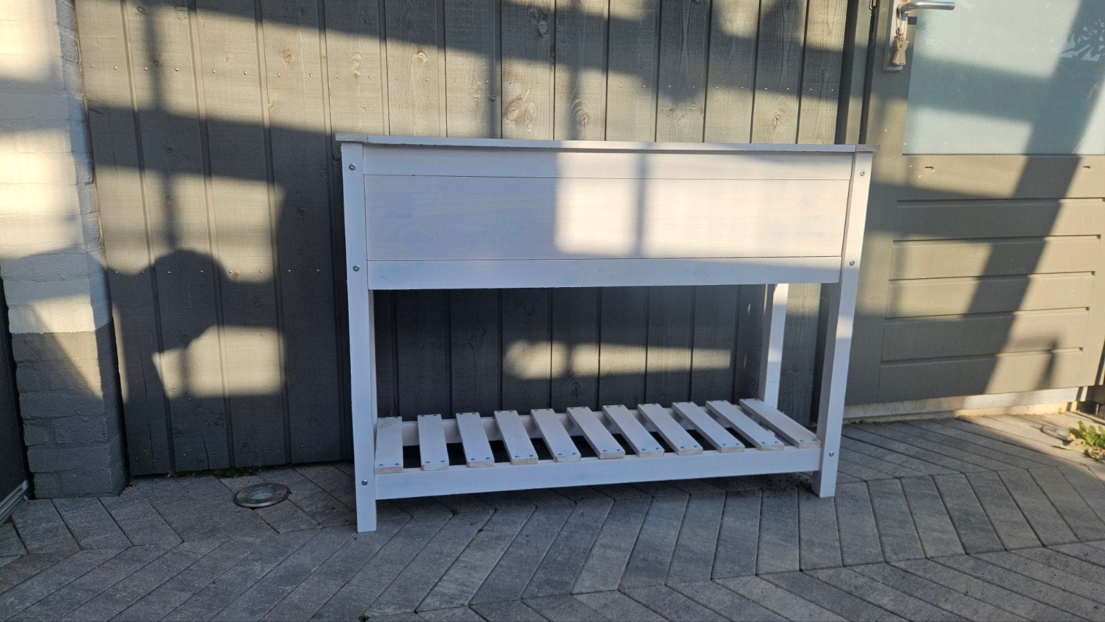 Witte houten plantenbak 110x80 cm, Tuin en Terras, Ophalen, 100 cm of meer, Zo goed als nieuw, Balkon