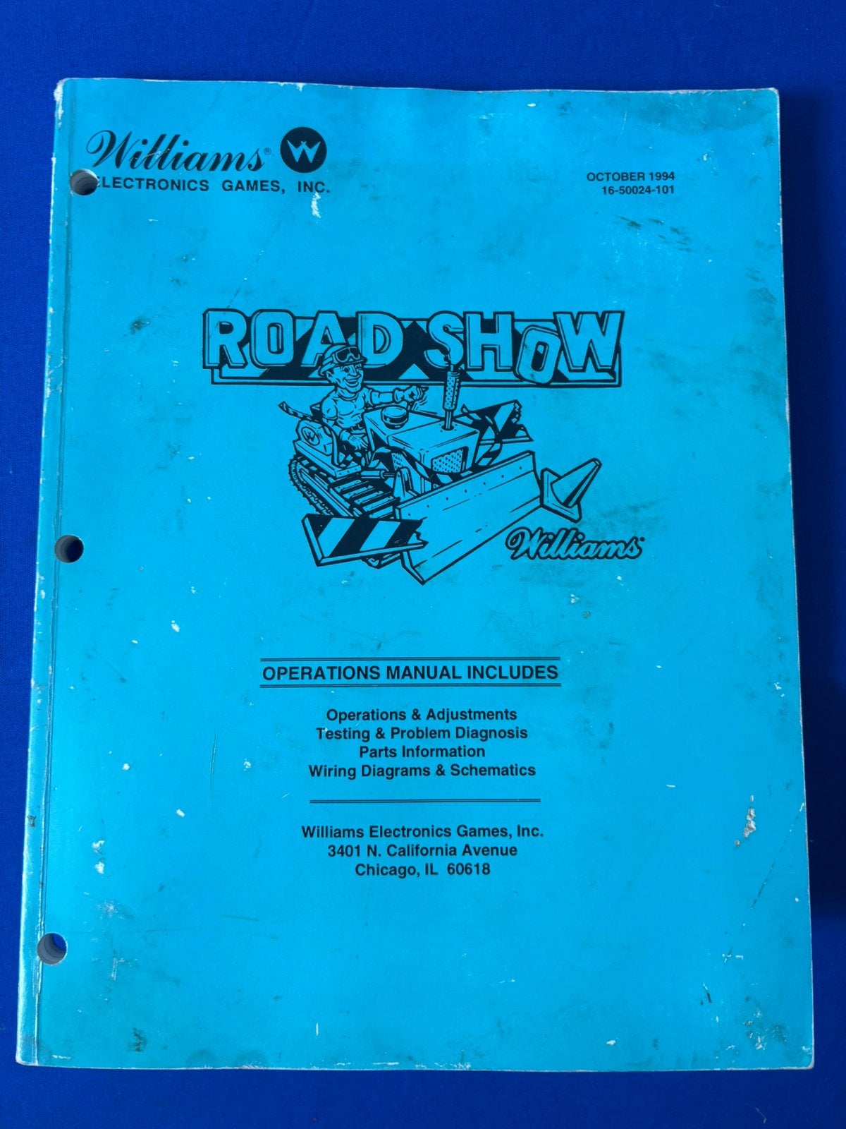 Road Show Manual, Verzamelen, Onderdeel of Defecte kast, Ophalen of Verzenden, Dot-matrix, Williams