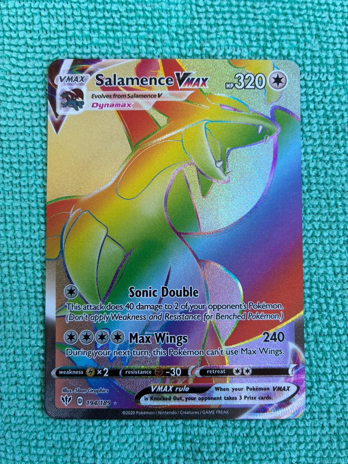Salamence VMAX 194/189, Ophalen of Verzenden, Nieuw, Losse kaart