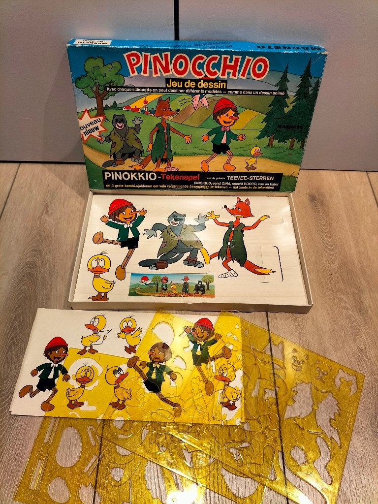 Pinokkio - Tekenspel - Pinocchio - 1977, Ophalen of Verzenden, Gebruikt