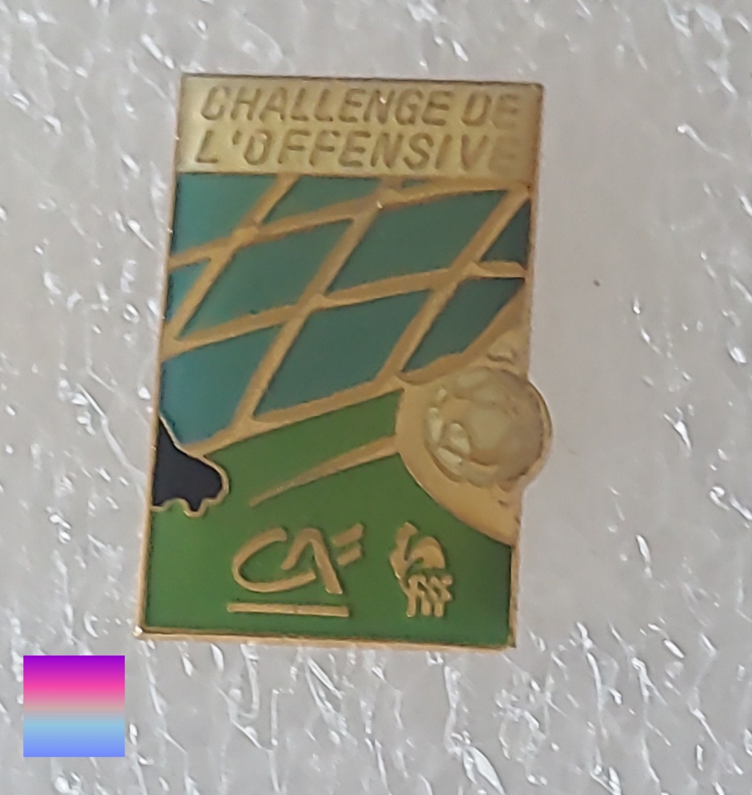 Vintage pin 'Challenge de l'Offensive' voetbal, Verzenden