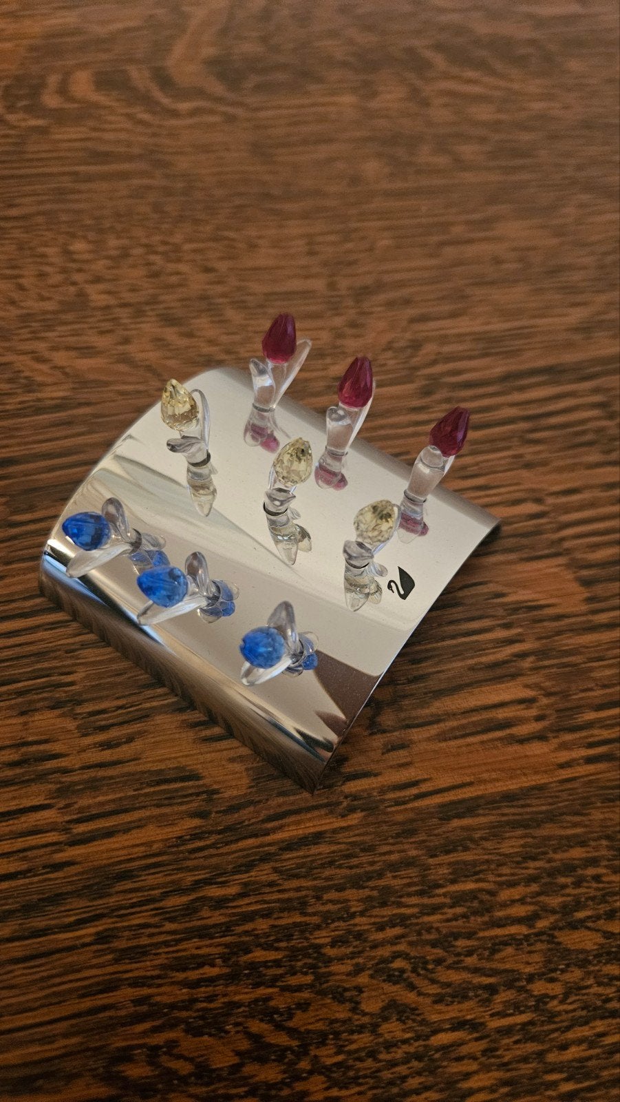 Swarovski Miniatuur Tulpen op Chromen Standaard, Verzamelen, Swarovski, Ophalen, Zo goed als nieuw, Huisaccessoire