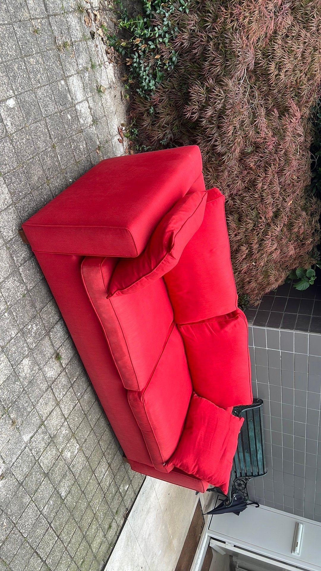 Rode linteloo bank, Ophalen, Gebruikt, Driepersoons, 75 tot 100 cm