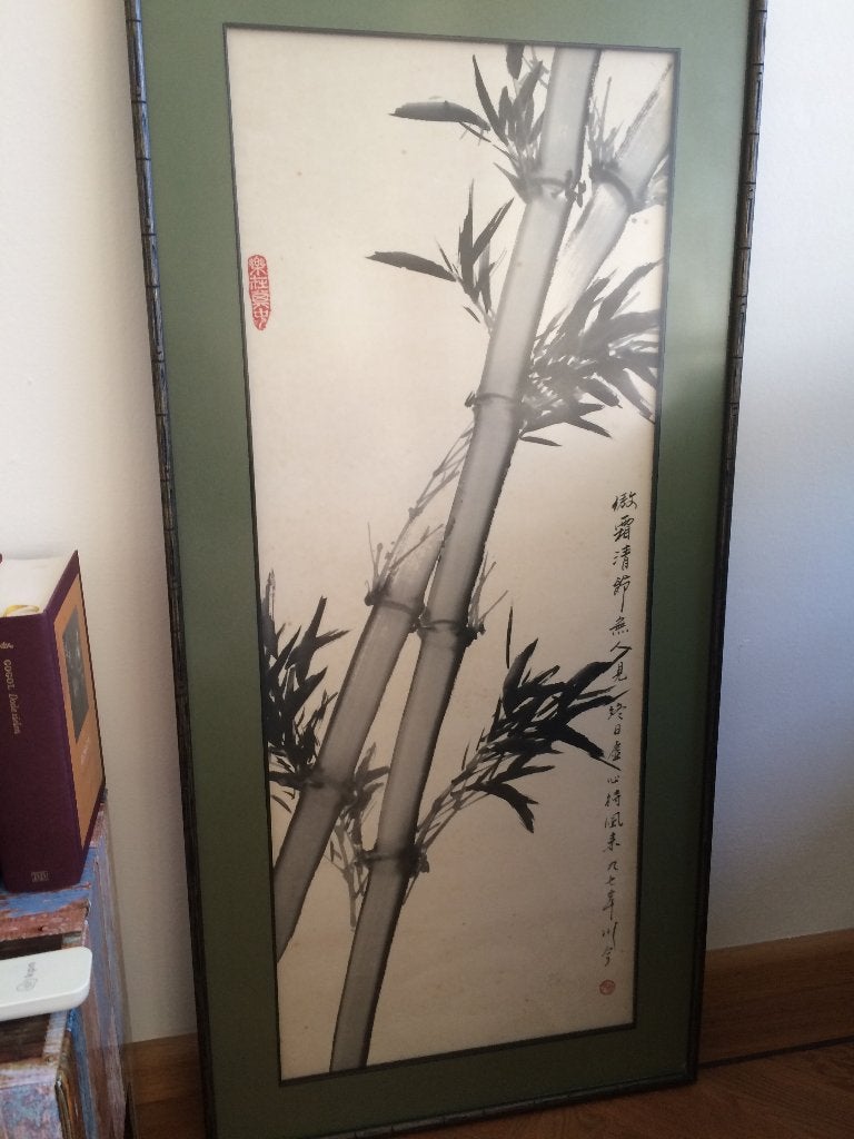 Oude Japanse inkt prent, Antiek en Kunst, Ophalen, 87 cm, Wanddecoratie, Overige materialen