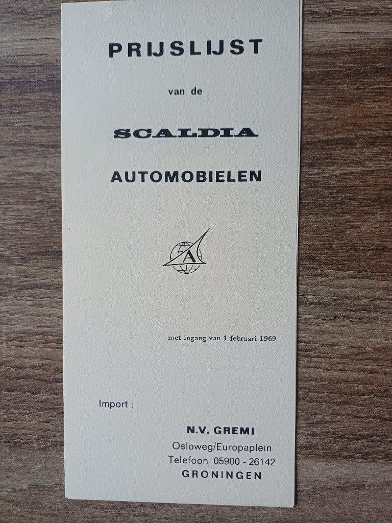 Scaldia prijslijst uit 1969, Verzenden, Zo goed als nieuw, Overige merken