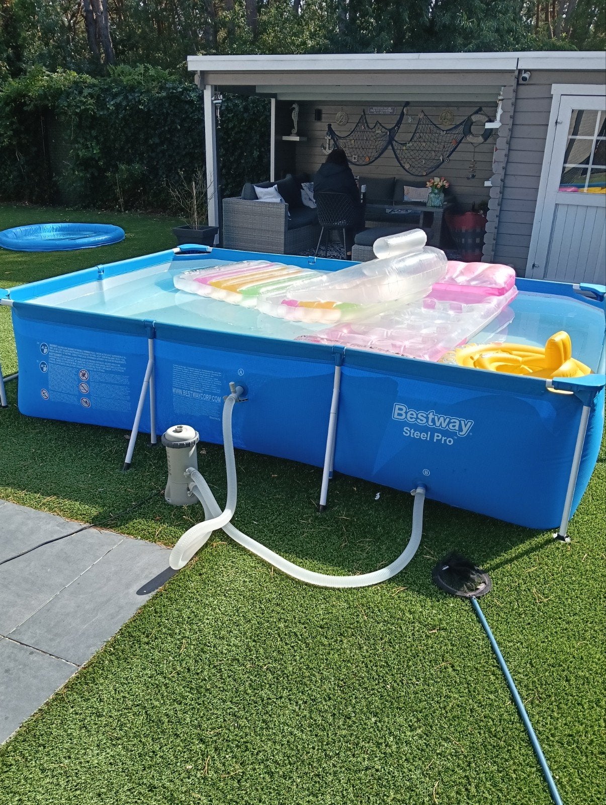 zwembad bestway steel pro met pomp, Tuin en Terras, Ophalen, Opzetzwembad, Rechthoekig, Minder dan 80 cm