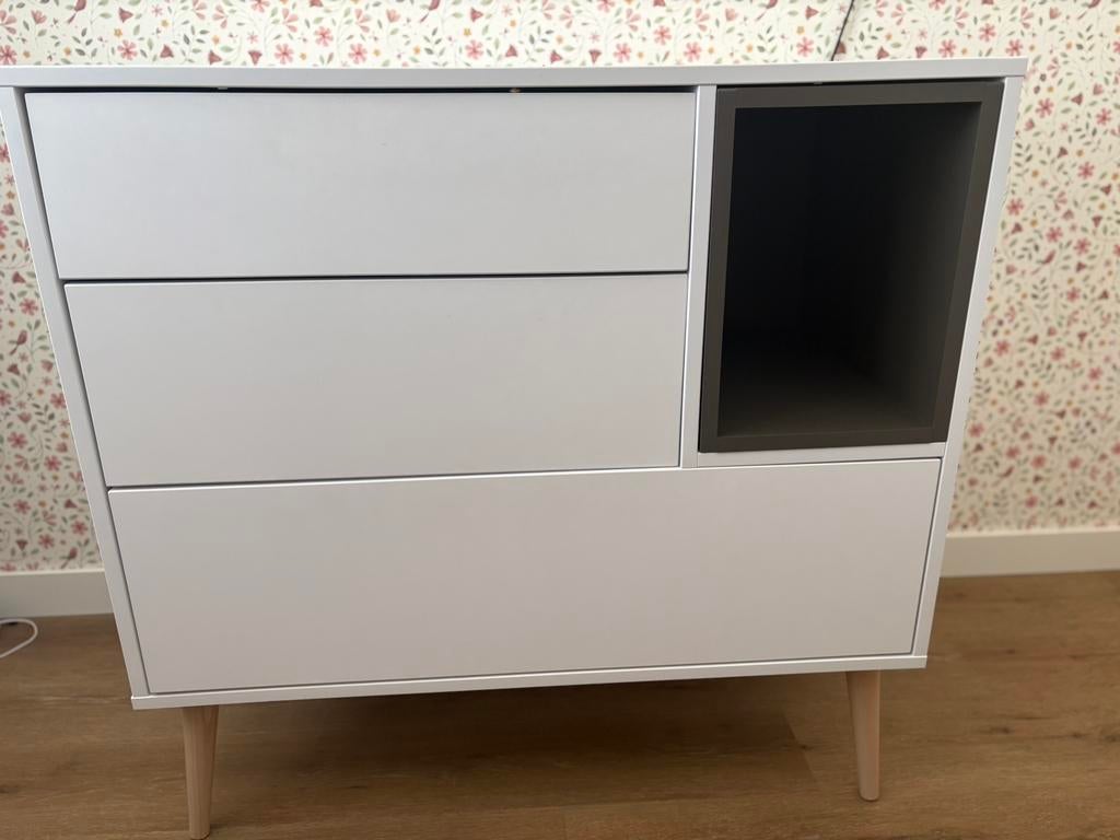 Commode Quax Cocoon wit ice white - met new born extensie, Ophalen, Gebruikt, 50 tot 70 cm, 75 tot 100 cm