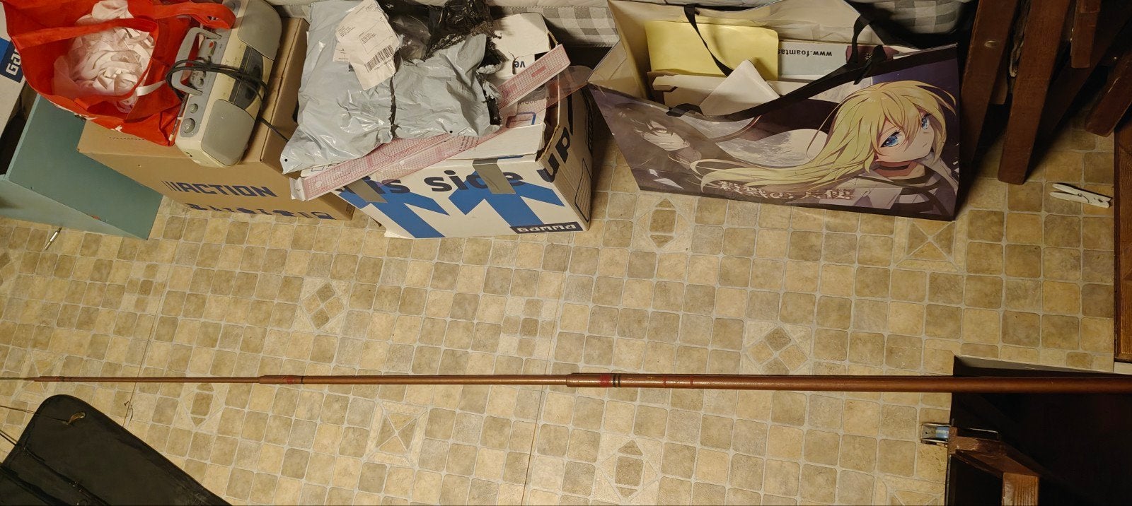Vintage telescoop hengel, Watersport en Boten, Ophalen of Verzenden, Gebruikt, Vaste hengel