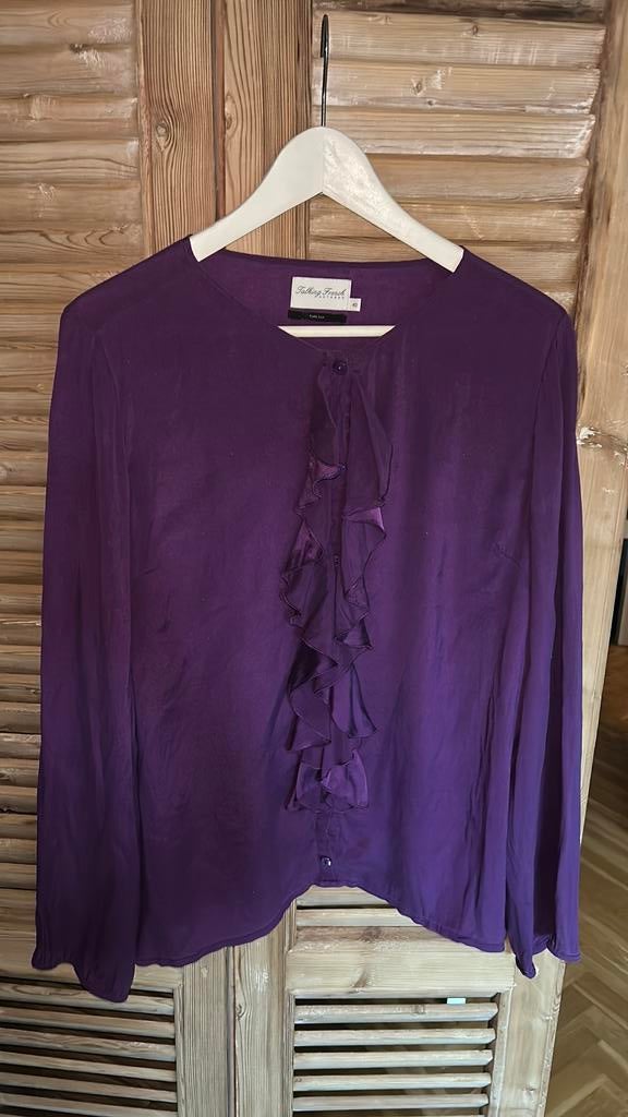 Talking French Antwerp paarse zijde blouse 40, Ophalen of Verzenden, Zo goed als nieuw, Maat 38/40 (M), Paars