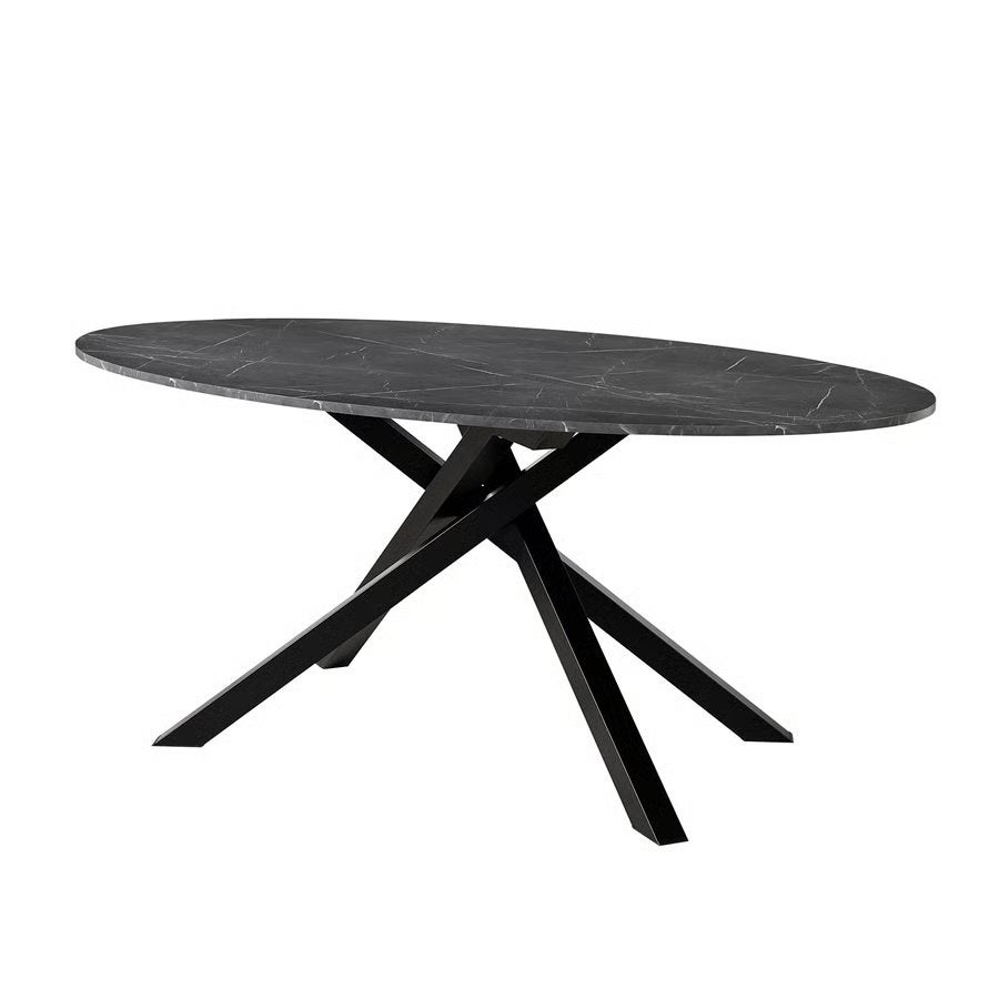 Marmeren eettafel zwart, Ophalen, 50 tot 100 cm, Zo goed als nieuw, Vijf personen of meer