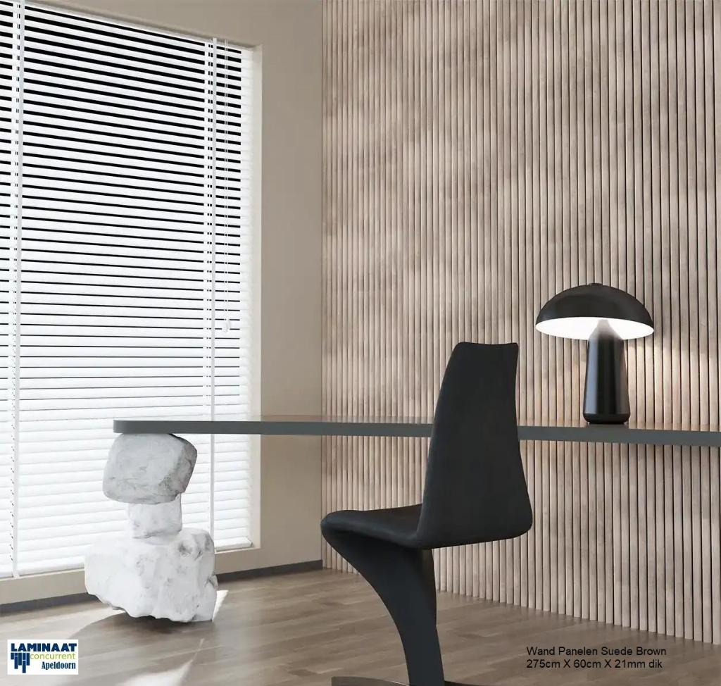 Akoestische Wandpanelen Suede - Pvc cover uit 4 X kleur, 275 cm, Hout, Nieuw, Wandbord of Wandpaneel