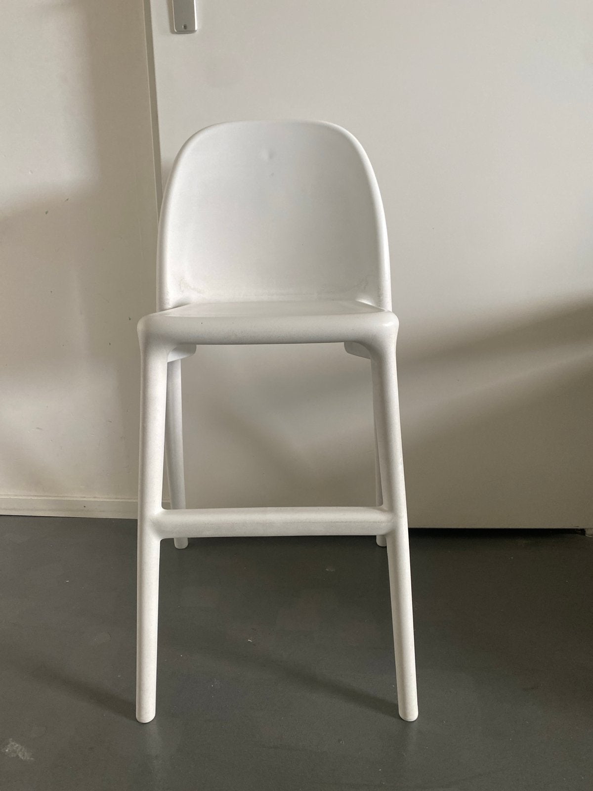 Witte hoge IKEA stoel met rugleuning, boor kind, Ophalen, Gebruikt