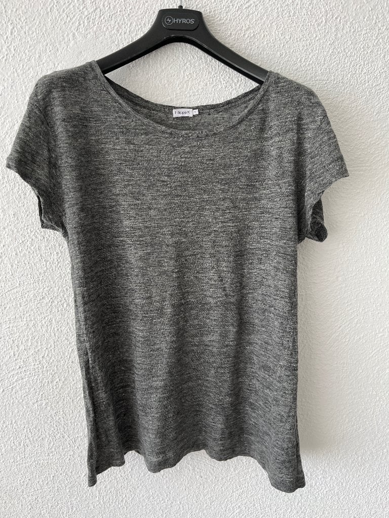 Filippa K grey grijs linnen shirt, Verzenden, Korte mouw, Maat 36 (S), Grijs