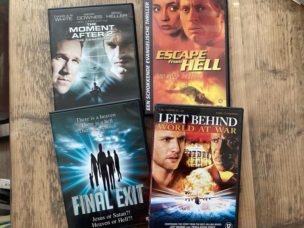 4 Christelijke films op DVD: The Moment After 2, Escape from, Vanaf 16 jaar, Ophalen of Verzenden, Gebruikt, Boxset