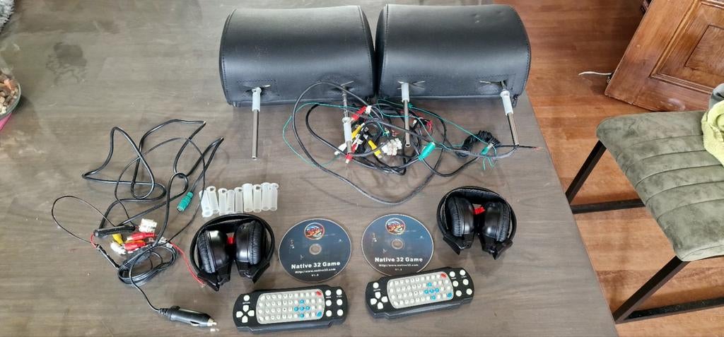 Hoofdsteunen met ingebouwde DVD-speler+USB, Auto diversen, Ophalen of Verzenden, Gebruikt