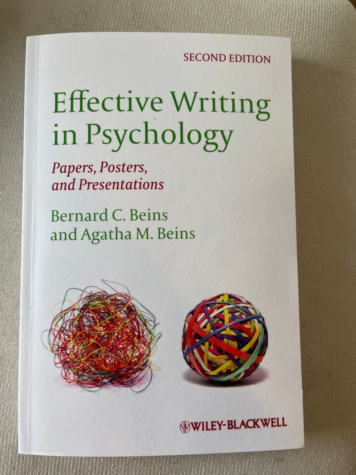 Effective Writing in Psychology - Bernard C. Beins, Ophalen of Verzenden, Zo goed als nieuw, Overige onderwerpen