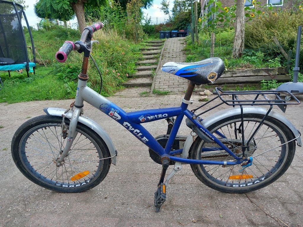 Jongensfiets, Fietsen en Brommers, Terugtraprem, Gebruikt, Handrem, 20 inch
