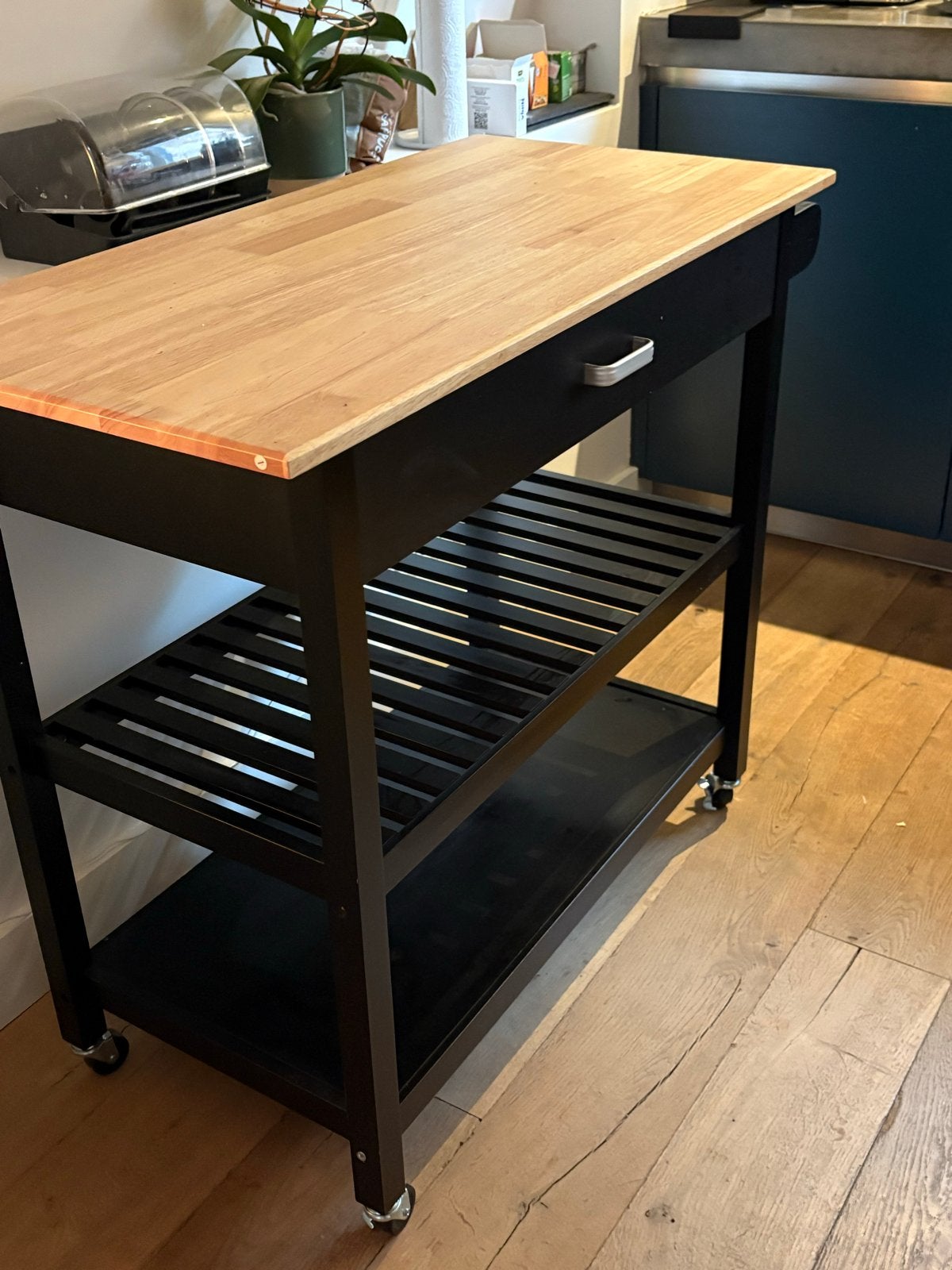 IKEA Keukentrolley met lade en handdoekrek, Gebruikt, Hout, IKEA, Keukentrolley