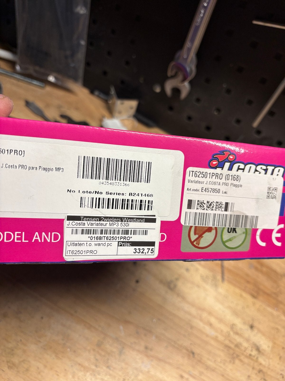 J.Costa Variateur PRO voor Piaggio MP3 530 - bijna  nieuw, Ophalen of Verzenden, Zo goed als nieuw, Overige typen, Piaggio