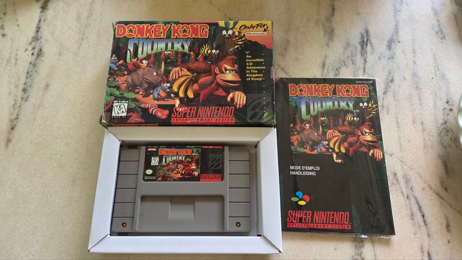 Donkey Kong Country (USA) SNES CIB - Getest en Werkend, Avontuur en Actie, Gebruikt, Verzenden, 2 spelers