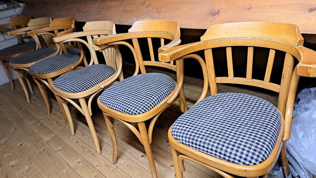 keukenstoelen, Huis en Inrichting, Stoelen, Ophalen, Gebruikt, Bruin, Stof