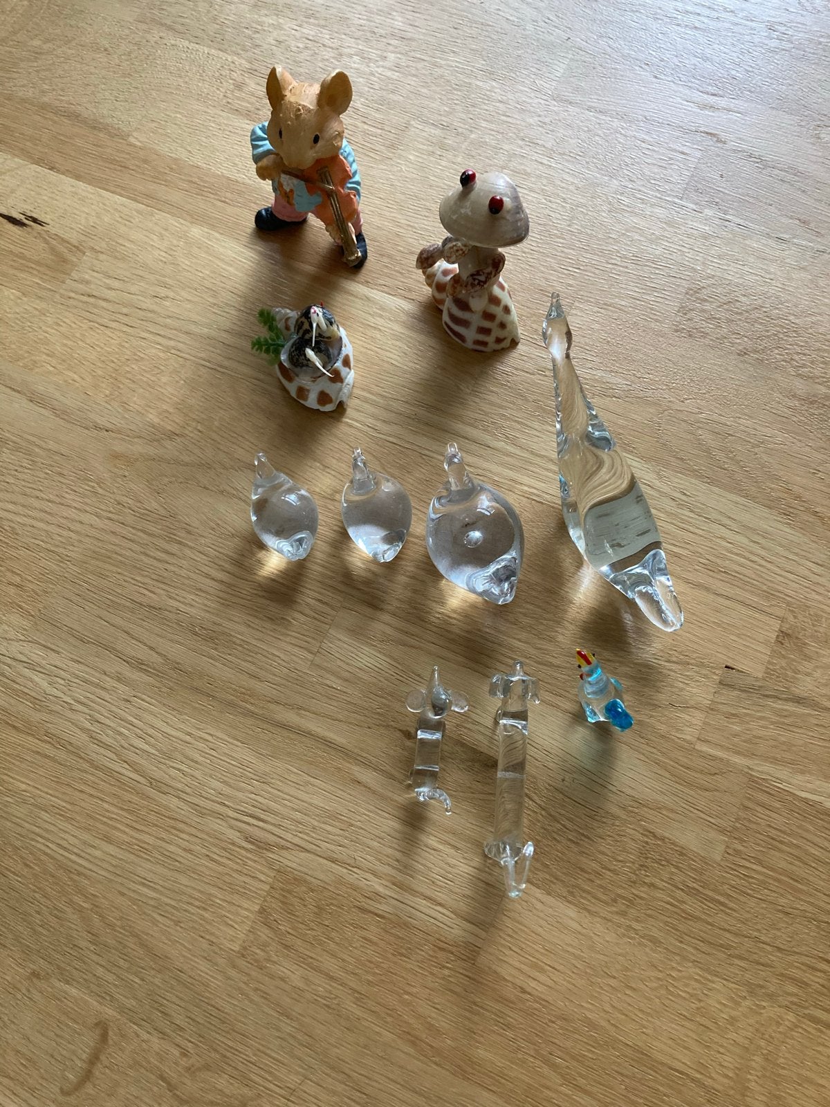 Verzameling van glazen en schelpen figuurtjes, Ophalen of Verzenden, Gebruikt