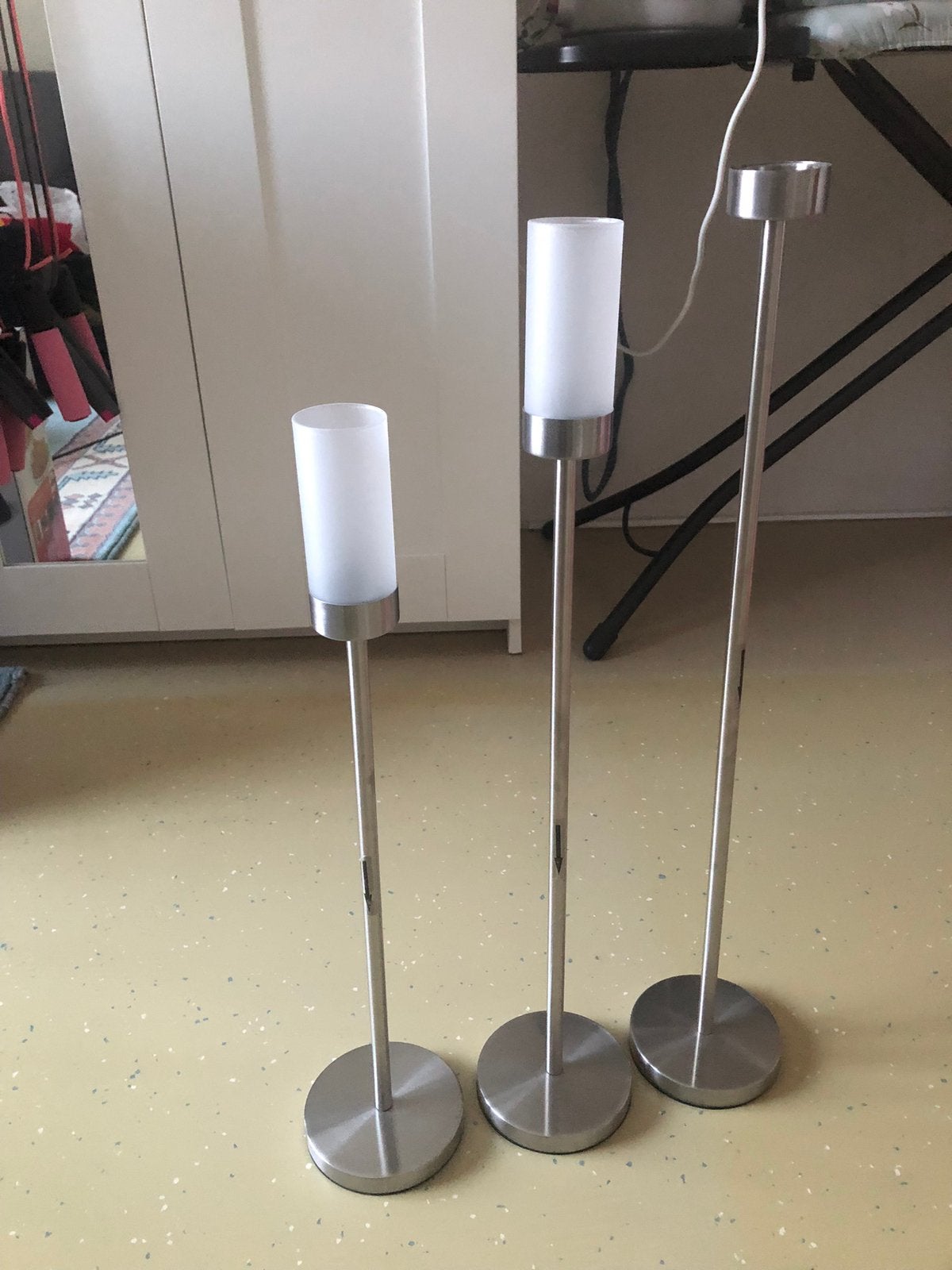 3 stuks kandelaar €5, Ophalen, Waxinelichthouder, Zo goed als nieuw, Metaal