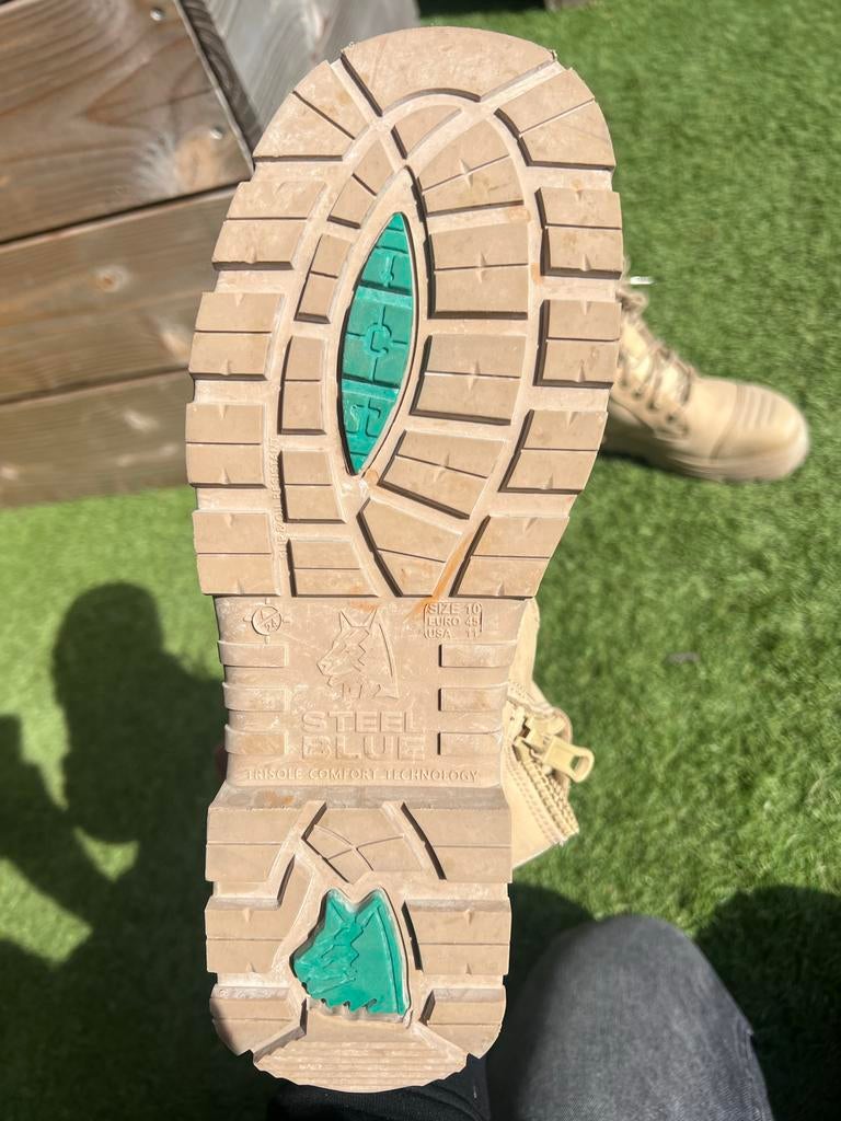 Steel Blue gloednieuwe zip sand S3 hoge werkschoenen maat 45, Ophalen of Verzenden, Zo goed als nieuw