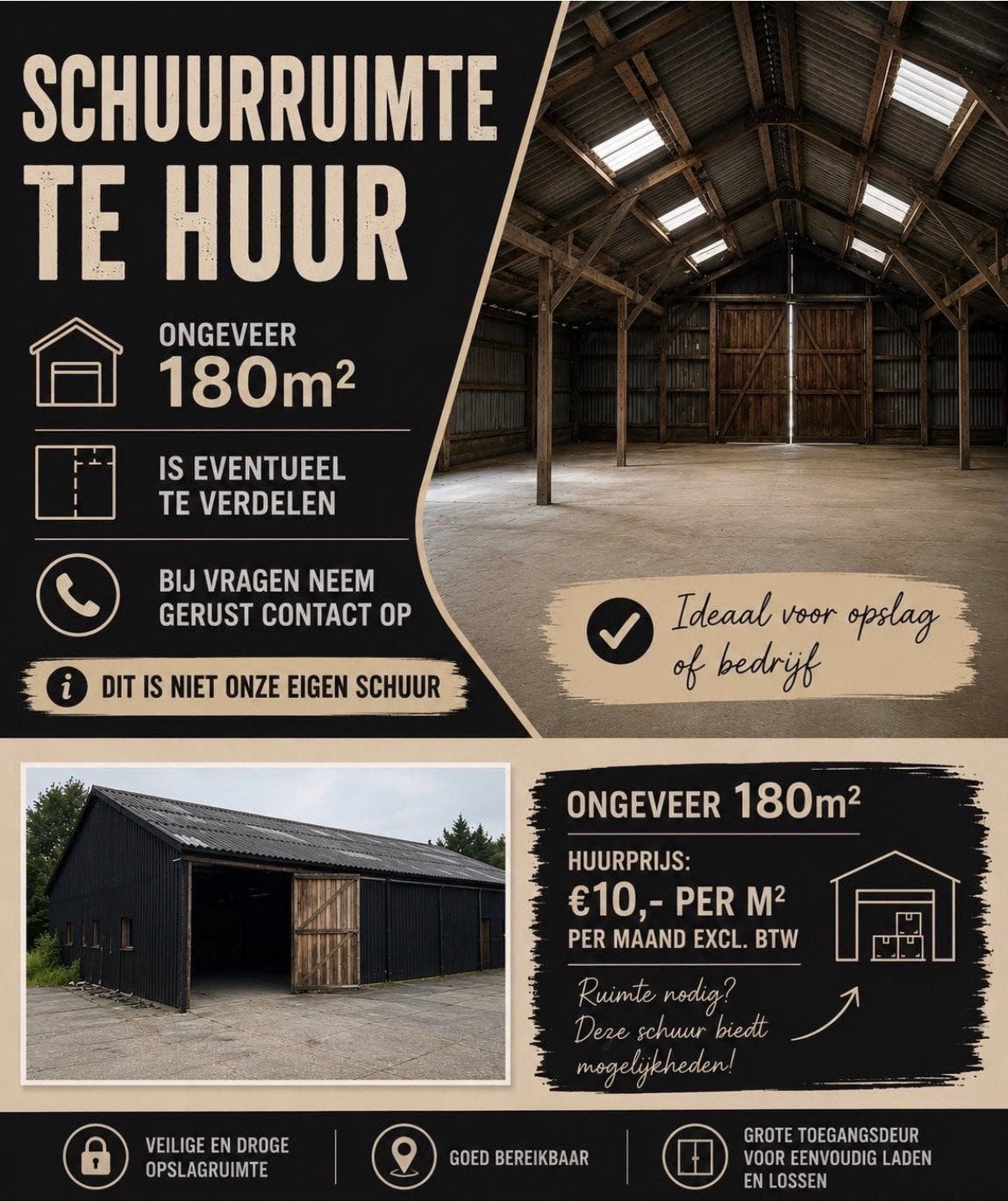 Schuurruimte opslag te huur, Dieren en Toebehoren, Stalling en Weidegang