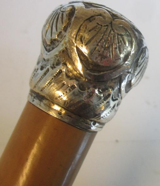 antieke zilveren wandelstok met handvat schelpen motief, Antiek en Kunst, Curiosa en Brocante, Verzenden
